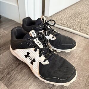 Under Armour Leader Low RM‎ Baseball Turf Shoes Black White Youth